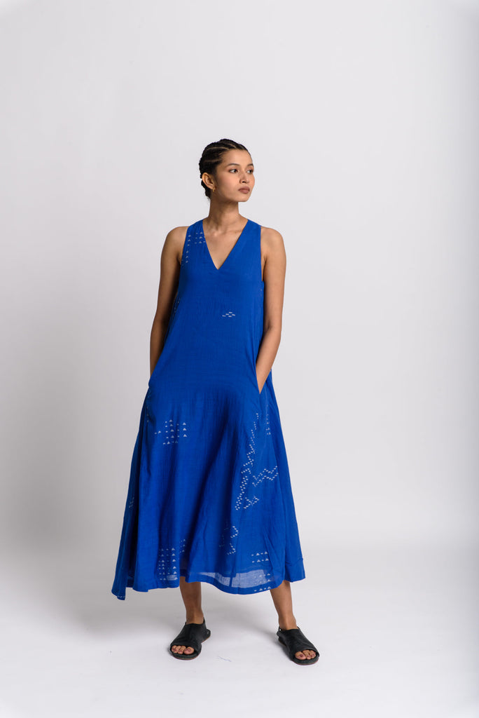Cobalt holiday dress, sustainable women's clothing, sustainable women's fashion, cotton com clothing, cotton dress clothes, organic womens clothing, women's cotton clothing brands, organic clothing, organic cotton ladies clothing, minimal clothing brands, minimalist clothing shop